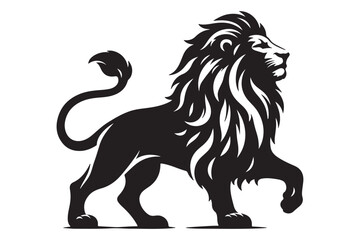 Obraz premium lion Animal Silhouettes vector illustration - Generative AI