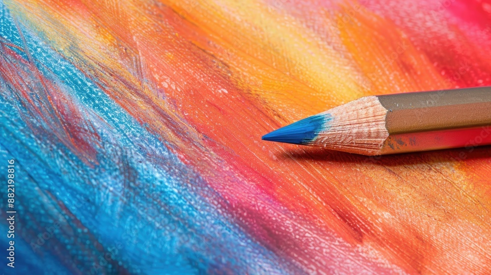 Poster color pencil abstract background with shallow depth of field