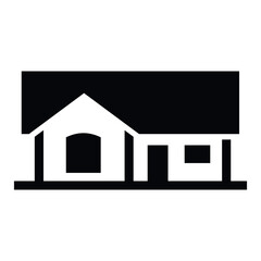 Black And White Illustration Of A Small House