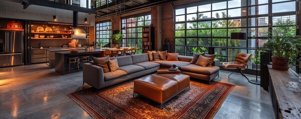 Urban loft with modern, industrial features.