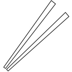 black outline chopstick cartoon illustration