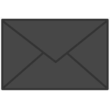 Black Envelope Mail Icon Sign