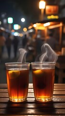 glass of whiskey with ice