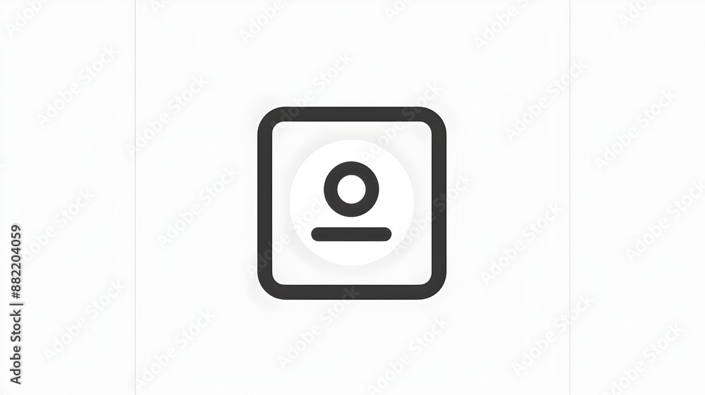 Poster simple rounded icon symbol on minimalist background