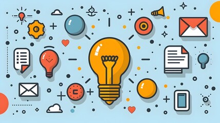 Bright Light Bulb Symbolizing Innovative Ideas and Creative Thinking