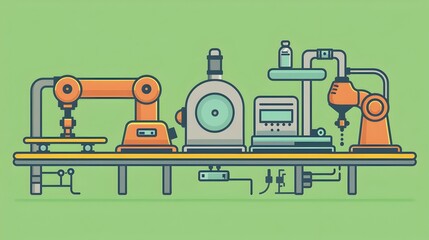 Futuristic Industrial Equipment and Machinery in a High-Tech Laboratory