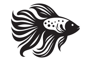 Minimalist Fisheries Logo Black Silhouette Fish Icon