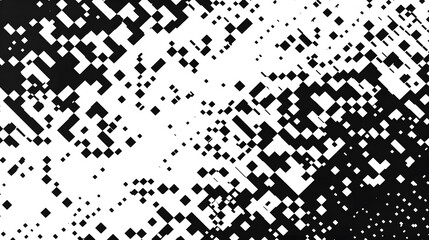 Modern Stylish Halftone Technology Seamless Texture. Tech Abstract Background with Random Size Pixels. Vector Chaotic Squares Mosaic Pattern. Vector Tiles.