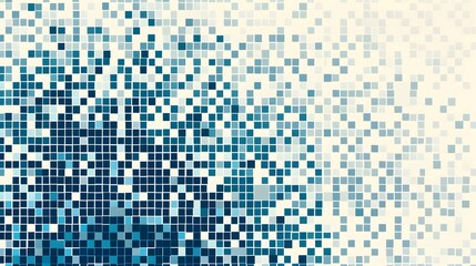 Fototapeta premium Modern Stylish Halftone Technology Seamless Texture. Tech Abstract Background with Random Size Pixels. Vector Chaotic Squares Mosaic Pattern. Vector Tiles.