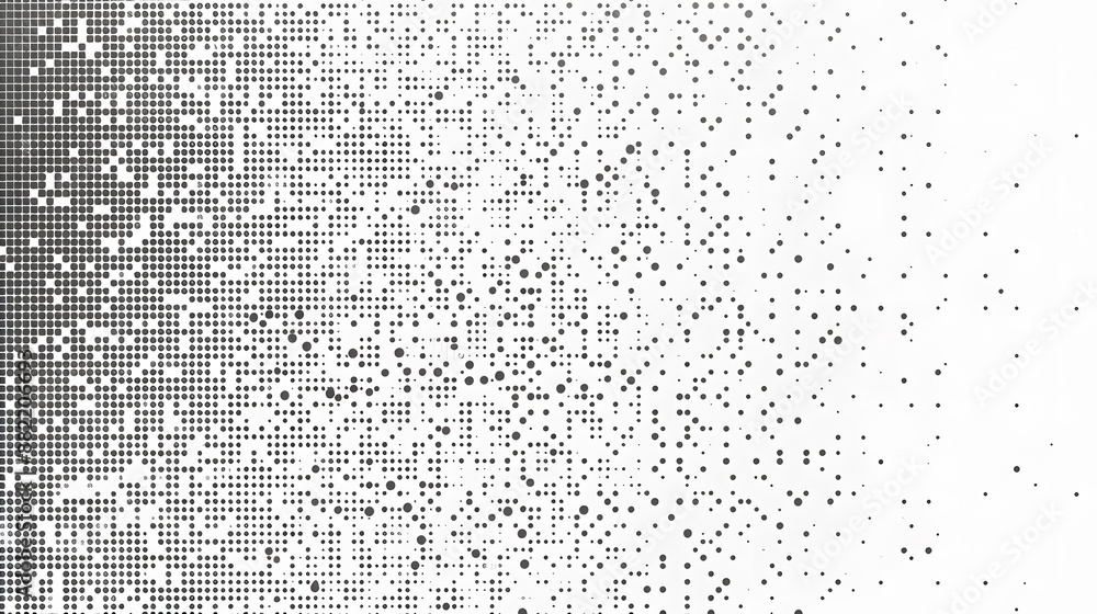 Poster modern stylish halftone technology seamless texture. tech abstract background with random size pixel