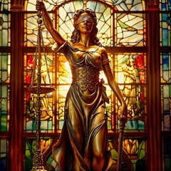 Obraz premium Art Deco Lady Justice Statue