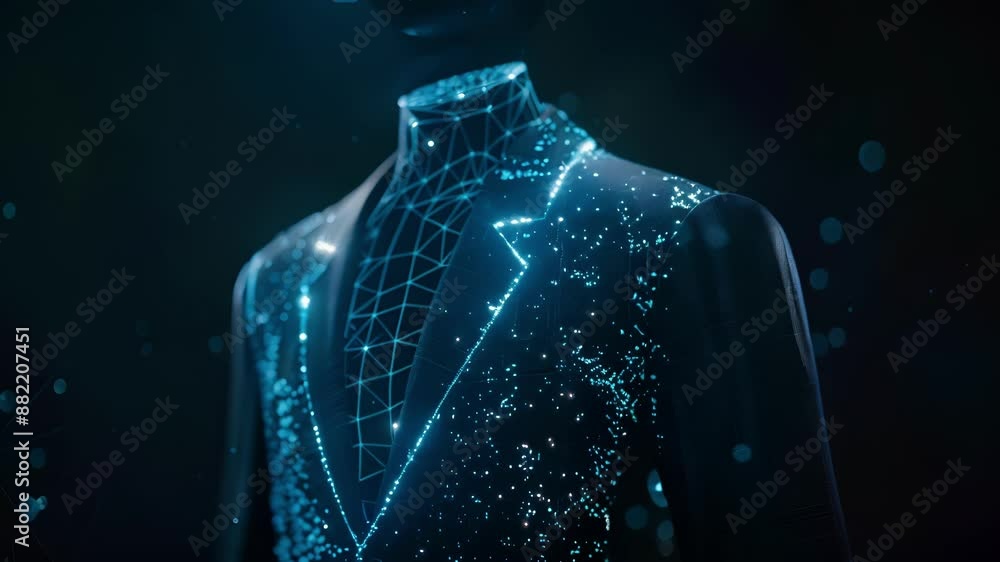 Poster a suit jacket with embedded haptic technology that provides subtle vibrations to remind the wearer t