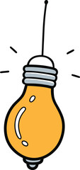 Light bulb icon on white background. Idea sign, solution, thinking concept. Lighting Electric lamp, electricity, shine, shiny. Flat style for graphic design, logo, web site, UI.