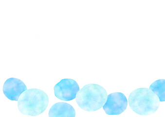 爽やかなブルードットの水彩イラスト