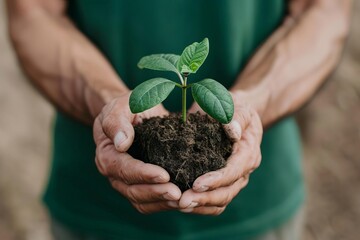 Environmental activist seeing positive impact results, determined efforts, sustainability achievements