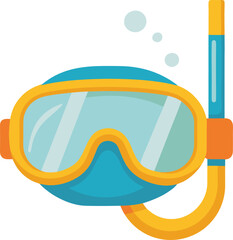Dive mask and snorkel isolated on a white background. Vector illustration in flat style