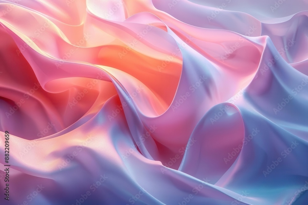 Aufkleber smooth abstract 3d background with curving lines and gradients gentle lighting creates depth and flo