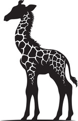 Zebra Silhouette isolated on white background Minimalist elephant vector shape icon