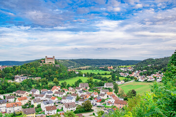 Fototapeta premium eichstätt, beautiful summer city view, germany architecture