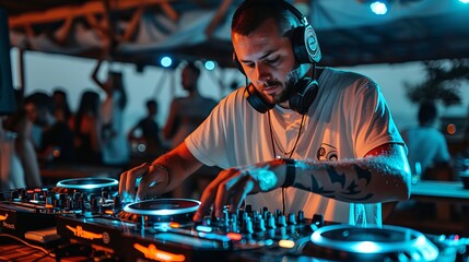 DJ Mixing at Nightclub