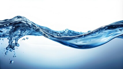 Clear water splashing against white backdrop