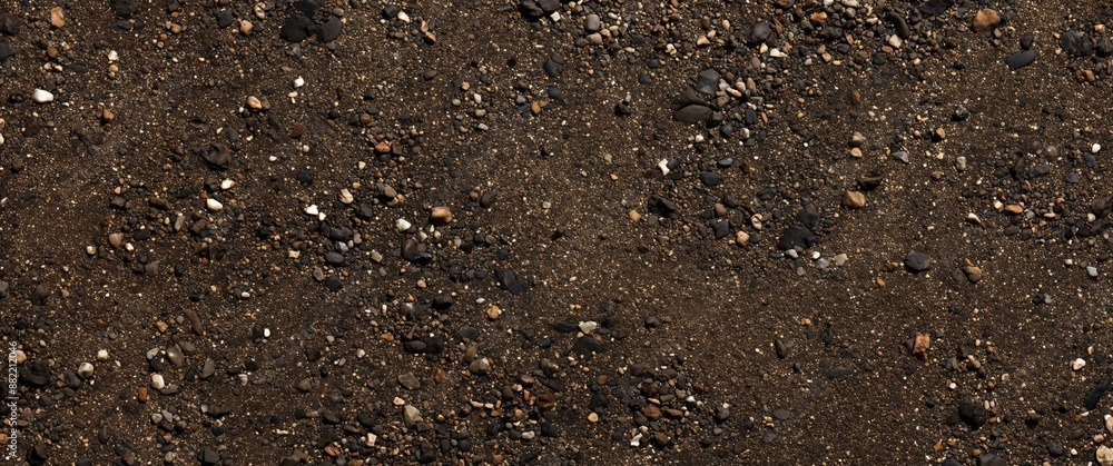 Poster a textured brown surface with various small stones and pebbles creating an uneven and natural patter