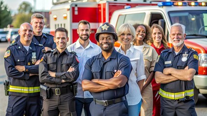Honoring Heroes: Emergency Services Day (999 Day).  Emergency, Services, Day, 999, Heroes, Rescue, Safety, First responders, Firefighters, Paramedics, Police, Ambulance