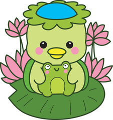 Kawaii japanese mythology Kappa sticker cute.
Cute kappa mascot ghost japanese.