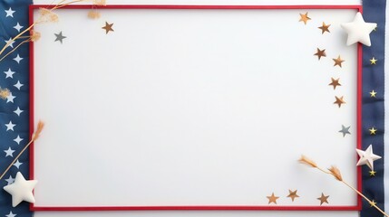 Obraz premium American flag outline with bold red, white, and blue borders, no fill inside