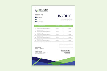 Abstract geometric invoice design template