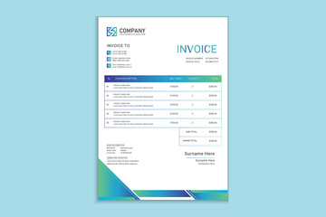  Gradient abstract geometric invoice design template