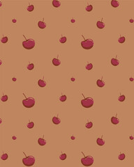 Cherry seamless pattern,Pattern of fresh cherries on pink background