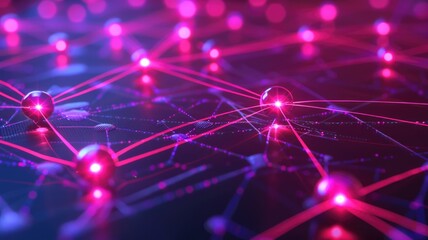 quantum communication network, with nodes interconnected by optical fibers for quantum encryption