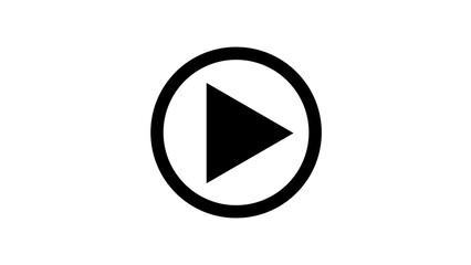 Black circle Play button icon . Video play button icon concept . play button icon isolated on white background.. 