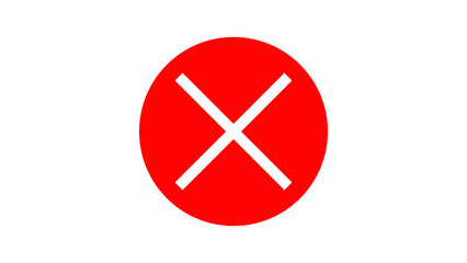 Obraz premium Cross Sign icon with red circle isolated on white Background.