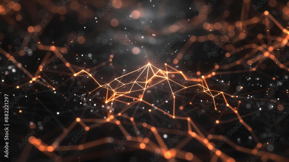 Aufkleber a futuristic network displays glowing lines and nodes symbolizing data, technology, and connectivity