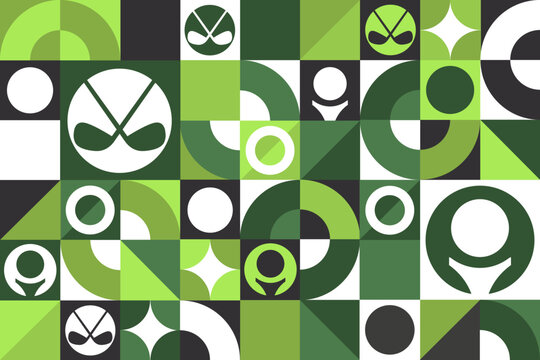 August is National Golf Month. Seamless geometric pattern. Template for background, banner, card, poster. Vector EPS10 illustration.