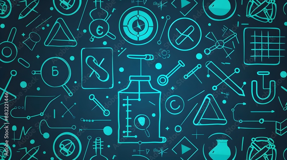 Poster mathematical plus symbols pattern. math design elements background. medical tech background. vector 