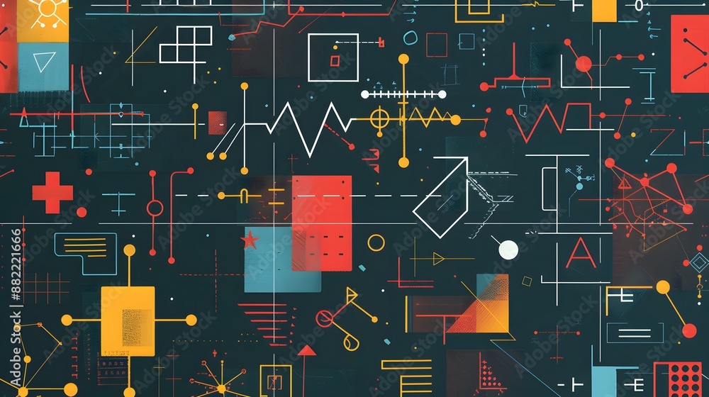 Poster mathematical plus symbols pattern. math design elements background. medical tech background. vector 