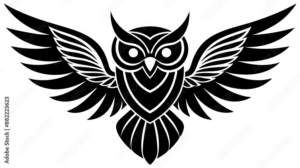 Poster owl on white