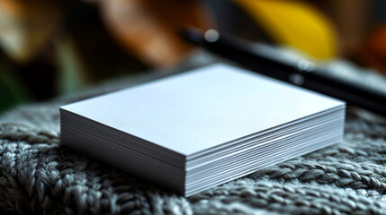 white blank of business card