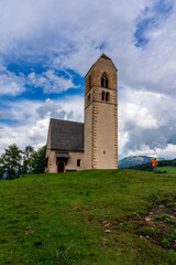 Old church in Völs am Schlern  in the Dolomites in South Tyrol, Italy.