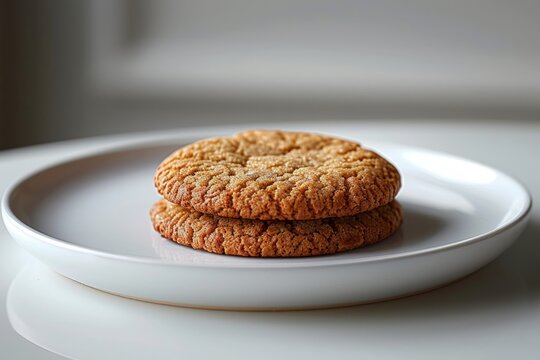 Minimalist mockup of a single gluten-free cookie, Gluten free oatmeal cookies, oatmeal cookies with raisins, cookies with nuts and raisins, oatmeal cookies with cinnamon, Double chocolate cookies