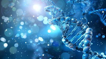 Spiral of DNA double helix. Abstract cell or molecule genes background with DNA strands structure