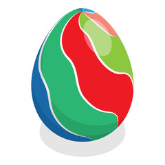 3D Isometric Flat Vector Illustration of Easter Eggs, Spring Holiday. Item 2