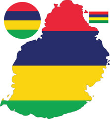 Mauritius Map and Flag