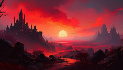 sunset over the mountains