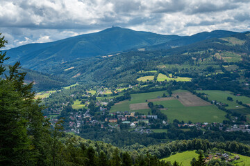 Lysá hora, the highest mountain of the Moravian-Silesian Beskids as seen from Malá Prašivá