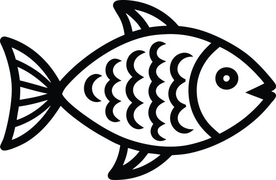 recommend clip art: decorative fish line art. aquatic, water, nature, fresh, fish, sea