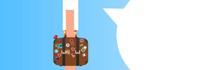 A person travels around the world, rest or vacation.